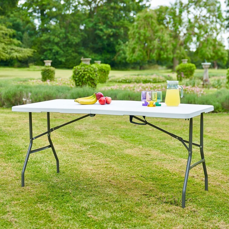 Portable folding deals table with wheels